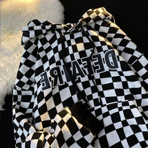 Checker Plaid Sweater Hoodie - £28.90 GBP
