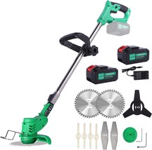Weed Eater Electric Brush Cutter Battery Powered With 2Pcs.36Tv4Ah, Ligh... - £111.61 GBP