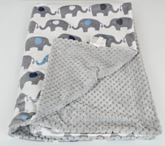 SL Home Fashions Baby Blanket White Gray Elephant Plush Fleece Popcorn C... - £46.92 GBP
