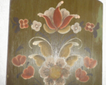 Rosemaling Floral Artist Signed Hand Painted 12&quot; Wooden Cutting Board Gr... - $22.28