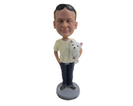 Custom Bobblehead Happy Guy With A Puppy - Leisure &amp; Casual Casual Males Persona - £71.14 GBP