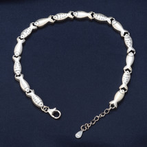 Sterling Silver Fish Beaded Adjustable Bracelet,Men&amp;Women&#39;s Bracelet,Gift - £46.39 GBP
