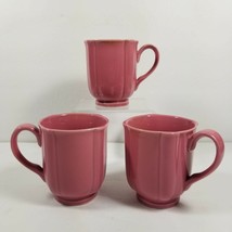 3 Pink Tulip Coffee Mugs Ceramic Handled 10 Ounce Floral Shape Mug Set - £12.82 GBP