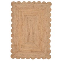 Natural Rounded Edge Jute e  5x10, 8x10, 9x6, 9x12,4x6 jute rug woven home décor - £65.81 GBP+