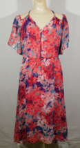 New Bisou Bisou Colorful Floral Off Shoulder Midi Dress Size 12 - £11.85 GBP