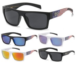 Locs Usa American Flag Patriotic Square Sunglasses Classic Sport Retro Designer - £7.97 GBP