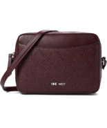 Nine West Calandra Mini Crossbody Bag Merlot Leather Women&#39;s Purse Zip Top - $812.98 MXN