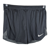 Nike Womens Running Shorts Medium Black and Gray Zip Pocket - $24.39
