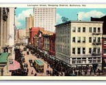 Lexington Street View Baltimore Maryland MD UNP WB Postcard Y3 - $3.91