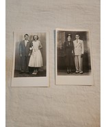 2 Vintage RPPC Real Photo Postcards BRIDE &amp; GROOM Wedding Picture c1930s. - $18.00
