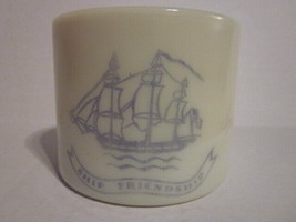 Vintage Old Spice Early American Ship Friendship Image Milk Glass Shaving Mug - £15.93 GBP