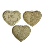 Set of 3 Pampered Chef Family Heritage Heart Stoneware Molds – 1999, 200... - $33.00