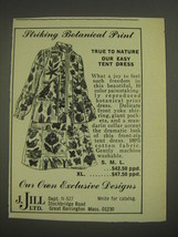 1974 J. Jill Tent Dress Advertisement - Striking Botanical Print - £15.01 GBP