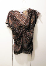 Nine &amp; Co. Sheer V-Neck Tie Back Top with Beaded Accent - Woman&#39;s Size 14 - $237.28 MXN