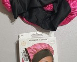 Evolve Fistine Luxe Wide Edge High Quality Pink Black Satin Bonnet For N... - $7.66