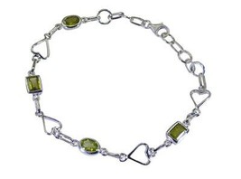 Magnífico peridoto 925 pulsera verde de plata esterlina sólida diseñador... - $31.91