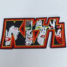 KISS (rock band) shaped Logo w/faces Embroidered Patch Iron-On Sew-On US... - £3.93 GBP