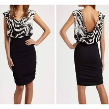 Alice + Olivia Zebra Top Blouson Silk Blend Slouchy Dress Size Small - £54.25 GBP