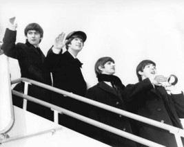 The Beatles The Fab Four arrive on airplane waving to fans 24x30 inch poster - £23.59 GBP