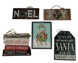 Holiday Time 5 Pack Assorted Rustic Retro Wooden and Metal Christmas Orn... - $6.76