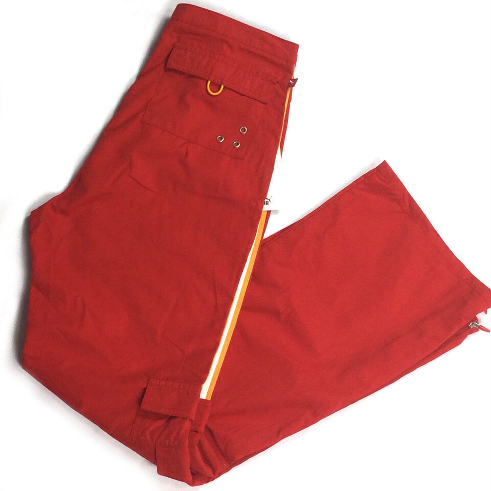 Puma Vintage 90s Girl's RED Cargo Pants Size 14 XL Juniors Sporty Slacks NWT - $47.09