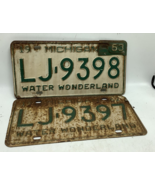 Michigan 1962 license plate  1963 tab Ford Chevy Dodge CONSECTIVE - $76.56 CAD