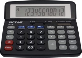 Black Victor 9700 12-Digit Standard Function Business Calculator With Ti... - $37.99