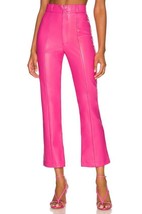 Slim Fit Women Lambskin Leather Modern Pink Barbie Stylish Winter Waist ... - $105.47+