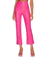 Slim Fit Women Lambskin Leather Modern Pink Barbie Stylish Winter Waist ... - $154.27 CAD+