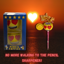 Pencil Toppiez! Heart Star Eyes Emoji Multipurpose Pencil Topper (pack of 2) - £12.86 GBP