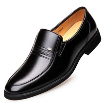 British Slip on Leather Shoes Men Winter Footwear 2022 Business Formal Dress Sho - £61.07 GBP