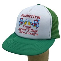 Vtg Oktoberfest Prosit Alpine Village Helen GA Trucker Hat Cap Green Mesh - £17.49 GBP