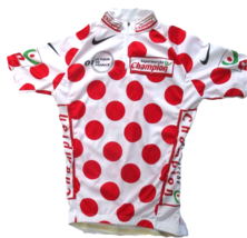 LE TOUR DE FRANCE 1999 Nike Red Polka Dot Cycling Shirt Size XS Made in ... - £30.29 GBP