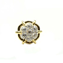 Floral Real Gold Nose stud White CZ 14K Ethnic piercing nose ring Push pin - £41.00 GBP