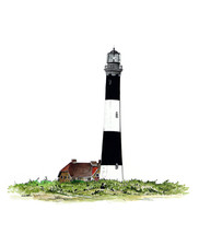 Lighthouse in Fire Island New York Decal/Sticker for Windows/Cups/Tablets - £5.55 GBP+
