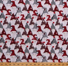 Cotton Winter Gnomes Holiday Christmas Seasonal Fabric Print by the Yard D504.64 - £10.29 GBP