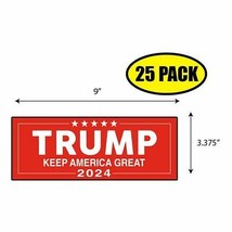 25 Pack 3.375&quot;x9&quot; Trump Kag 2024 Sticker Decal Humor Funny Gift Trump BS0161 - £18.28 GBP