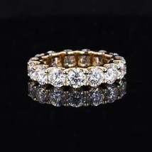 2.50CT Round Cut Moissanite Full Eternity Wedding Band 14k Yellow Gold Plated - £118.69 GBP