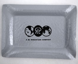 HH Robertson Gray Texture Aluminum Metal Ashtray Vtg Advertising Connersville IN - £18.32 GBP