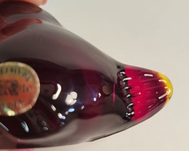 Reijmyre Swedish Art Glass Ruby Red Bird image 5