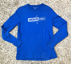 American Eagle T Shirt Mens Medium M Blue Standard Fit Long Sleeve Runni... - £14.91 GBP