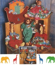 18&quot; Stuffed Giraffe Elephant Lion Clothes Noah&#39;s Ark Wallhanging Sew Pattern - $12.99