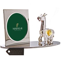 Silver Plated Picture Frame w/ Crystal Studded Cartoon Giraffe by Matashi - £25.83 GBP