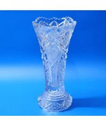 Vintage IMPERIAL GLASS 10&quot; Flared Vase - NUCUT HOBSTAR Sawtooth Rim, Fan... - $49.28 CAD