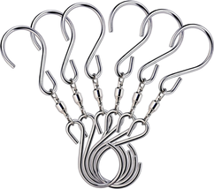 Dual Swivel S Hooks 6 Pack for Indoor Outdoor Organization Spinning Hanger Wind - £16.81 GBP