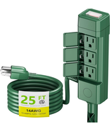 25 ft Outdoor Extension Cord with 6 Grounded Outlets, 14/3 SJTW Heavy-Du... - $40.61