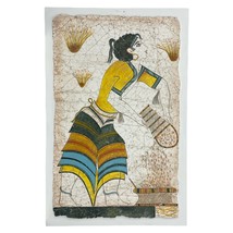 Minoan Girl Crocus Saffron Picker REAL Fresco 1550 B.C Wall Painting Museum Copy - £165.36 GBP