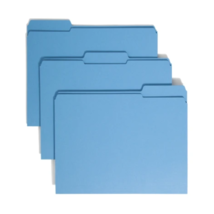 46 Office Folders Blue Smead File Letter Size 1/3 Cut SFI Fiber Sourcing Office - £16.53 GBP