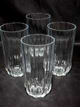 Pasabache Optic Panel &amp; Slash Topaz Iced Tea Soda Beverage Glass - Mint Set Of 4 - £19.11 GBP