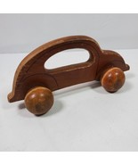 Vintage Auto Massager Volkswagen Bug Solid Wood Rolling 9.5 Inch Long - $12.06